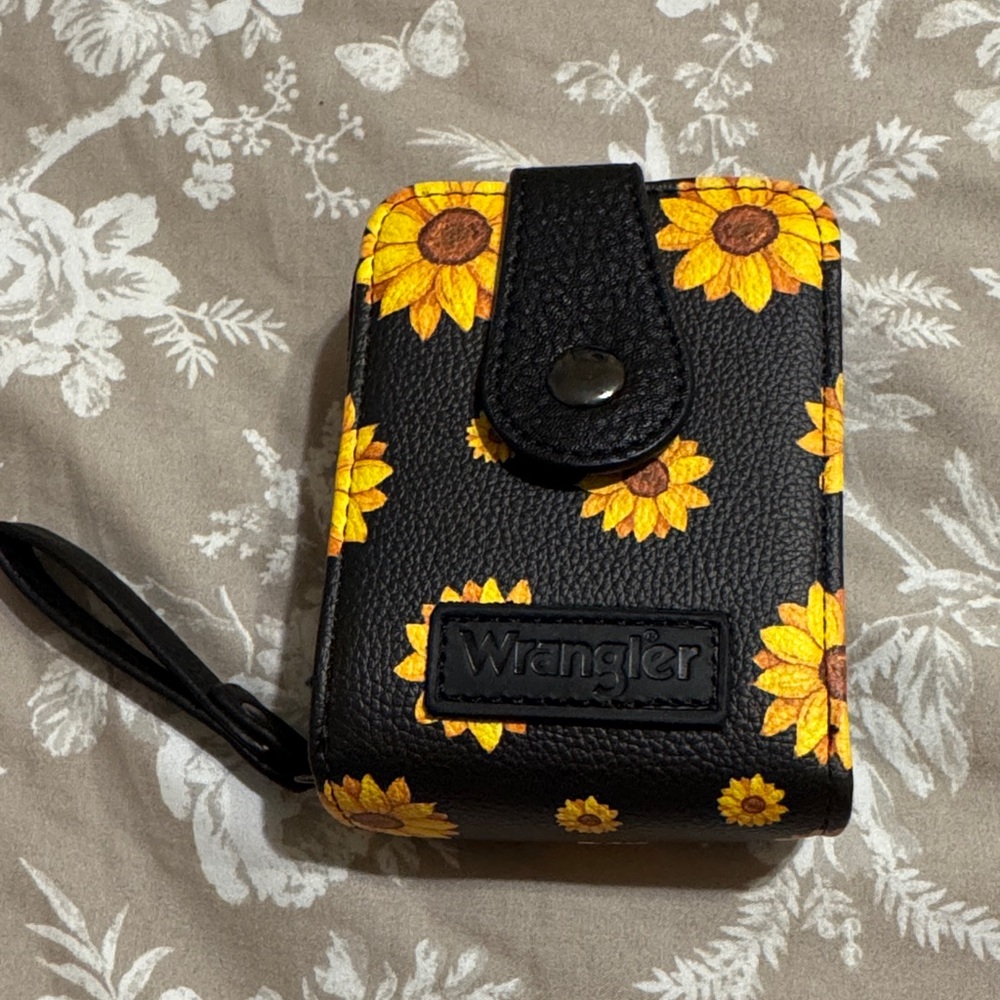 Wrangler Black and Yellow Sunflower Wallet